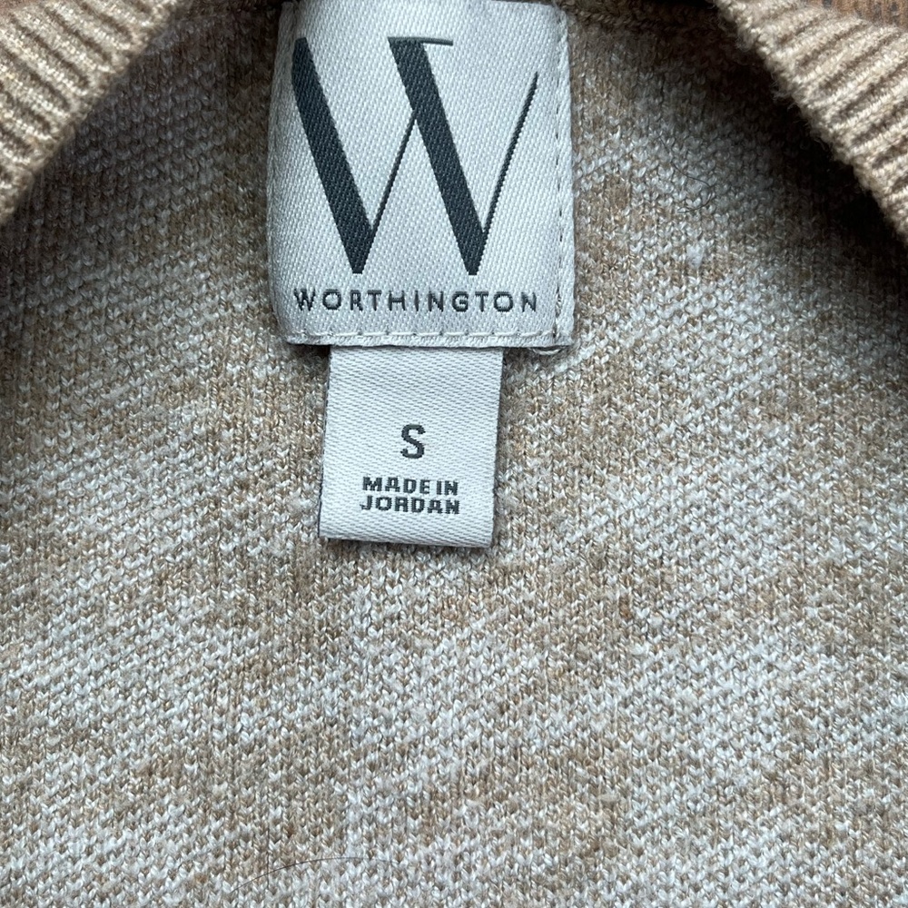 Worthington Houndstooth Sweater - Brown and White - Picture 2 of 3
